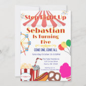 カーニバルパーティー招待状 テント屋根とスナック付き 招待状 (正面)