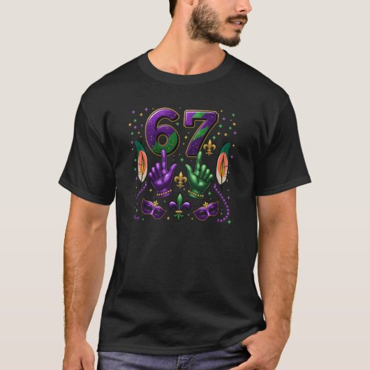 カーニバルパーティー 67 面白いマルディグラ Tシャツ (正面)