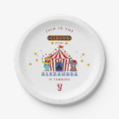 カーニバルビッグトップレッドストライプ誕生日 ペーパープレート (正面)