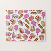 カーニバルフェアフードナチョスコーンドッグコットンキャンディ ジグソーパズル (横)