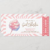 カーニバルフェア綿菓子ガールズチケットを認める 招待状 (正面/裏面)