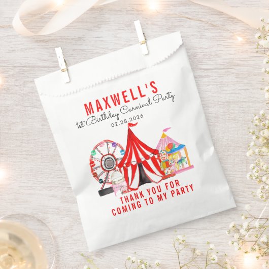 カーニバルフェスティバルサーカスショーサンキューユー誕生日 フェイバーバッグ (クリップ留めされた状態)