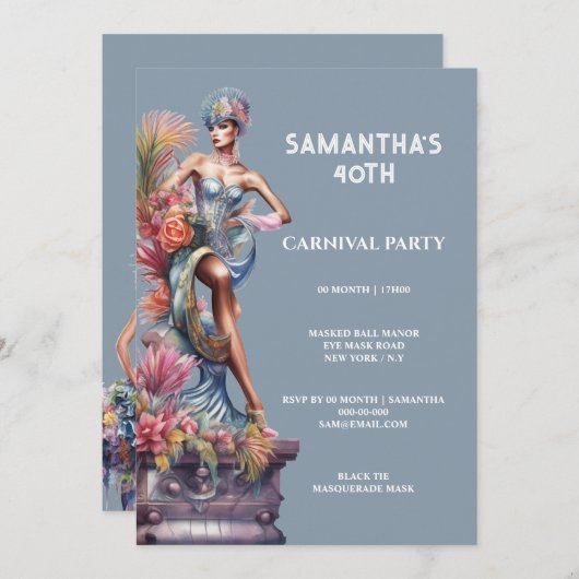 カーニバルフェスティバルパレードlgbtqゲイプライドパーティー 招待状 (正面/裏面)