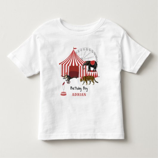 カーニバルフェスティバルビッグトップ誕生日テーマ トドラーTシャツ (正面)