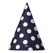 カーニバルブルーラージホワイトドット誕生日 パーティーハット (左)