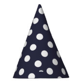 カーニバルブルーラージホワイトドット誕生日 パーティーハット (右)