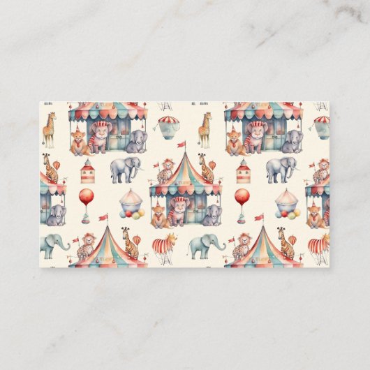 カーニバルベビーシャワーベビー招待状 エンクロージャーカード (裏面)