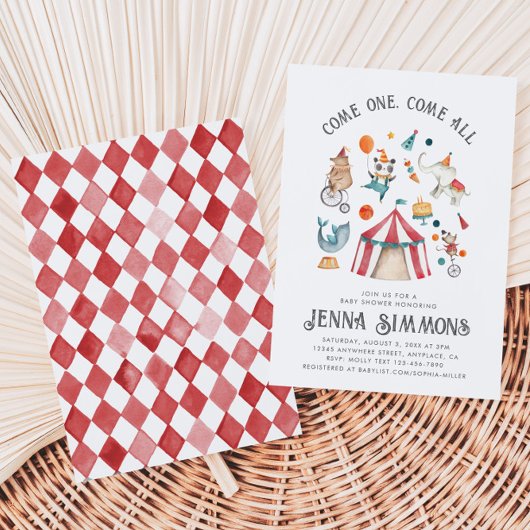 カーニバルベビーシャワー招待状 |サーカスシャワー 招待状