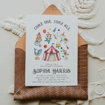 カーニバルベビーシャワー招待状 |サーカスシャワー