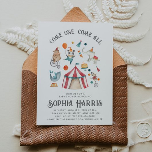 カーニバルベビーシャワー招待状 |サーカスシャワー 招待状