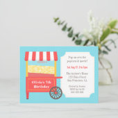 カーニバルポップコーン子供の誕生日パーティの招待状 招待状 (スタンド正面)