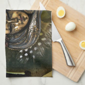 カーニバルマスクグリーンダマスクキッチンタオル キッチンタオル (四つ折り)