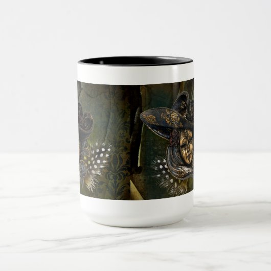 カーニバルマスクグリーンダマスクマグカップ マグカップ (中央)