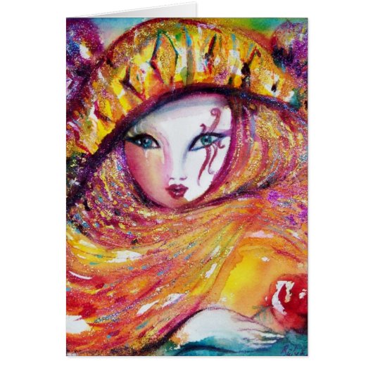 カーニバルマスク黄色赤バラ (正面)