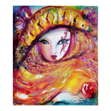 カーニバルマスク黄色赤バラ