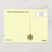 カーニバルマスク黄色赤バラ ポストカード (裏面)