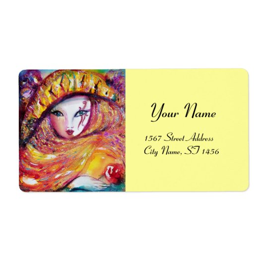 カーニバルマスク黄色赤バラ ラベル (正面)