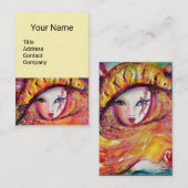 カーニバルマスク黄色赤ローズクリーム 名刺 (正面/裏面)