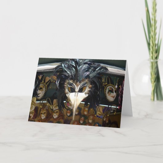 カーニバルマスク，ヴェネツィア，イタリア – カード (正面)