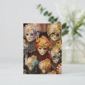 カーニバルマスクinヴェネツィアイタリア ポストカード (スタンド正面)