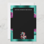 カーニバルマルディグラフェスティバル女性マスクの羽 招待状 (裏面)