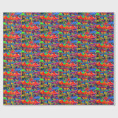 カーニバルモダン抽象芸術絵を描誕生日贈与 ラッピングペーパー (フラット)