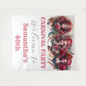 カーニバルレディースバラ花ファンタジー羽毛ガラス タペストリー (正面(横))