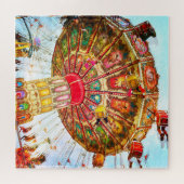 カーニバルヴィンテージレトロスイングライド写真カラフル ジグソーパズル (横)