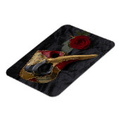 カーニバルヴェネチアンパンタロンマスクマスカレードバラ マグネット (左側)