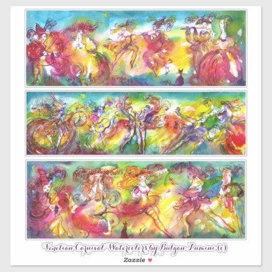 カーニバルヴェネツィアマルディグラスマスカレードダンスミュージック シール (シート)