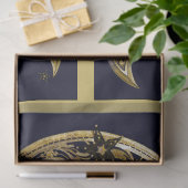 カーニバル仮装マスク金ゴールドムーン14デコページ 薄葉紙 (ギフト)