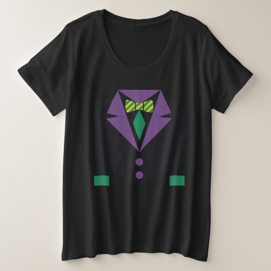 カーニバル仮装TuxedoメンズパレードMardi Gras プラスサイズTシャツ (デザイン正面)