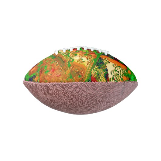 カーニバル又はマスク絵を描パーティー，緑とオレンジ アメリカンフットボール (回転90)