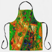 カーニバル又はマスク絵を描パーティー，緑とオレンジ エプロン (正面)