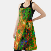 カーニバル又はマスク絵を描パーティー，緑とオレンジ エプロン (インサイチュ)