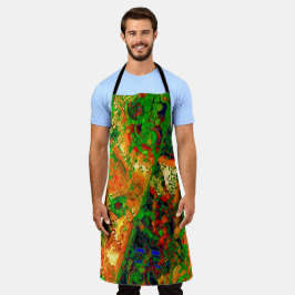 カーニバル又はマスク絵を描パーティー，緑とオレンジ エプロン
