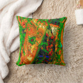 カーニバル又はマスク絵を描パーティー，緑とオレンジ クッション (ブランケット)