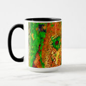 カーニバル又はマスク絵を描パーティー，緑とオレンジ マグカップ (左)