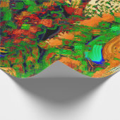 カーニバル又はマスク絵を描パーティー，緑とオレンジ ラッピングペーパー (角)