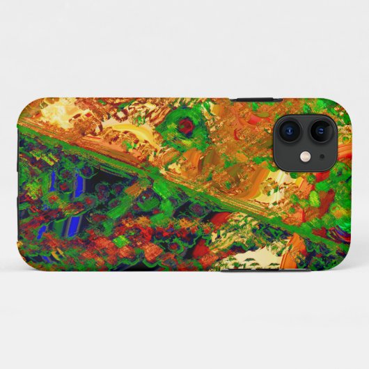 カーニバル又はマスク絵を描パーティー，緑とオレンジ Case-Mate iPhoneケース (裏面(横))