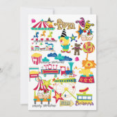 カーニバル回路ハッピーバースデー招待状 招待状 (正面)