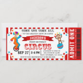 カーニバル回路フェスティバル子供の誕生日チケット 招待状 (正面)