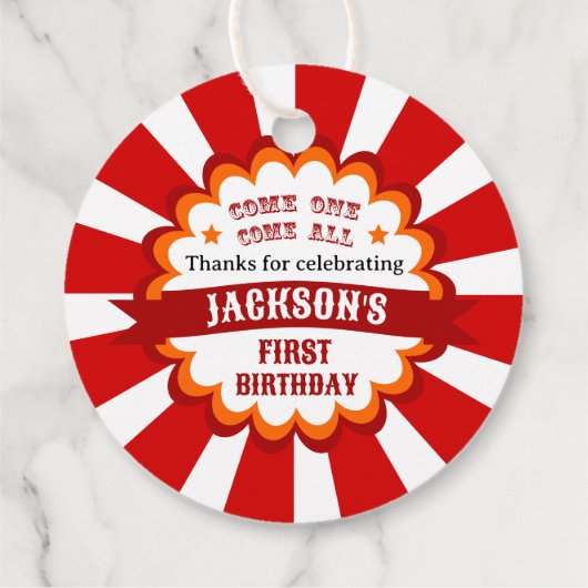 カーニバル回路フェスティバル子供の誕生日パーティー フェイバータグ (裏面)