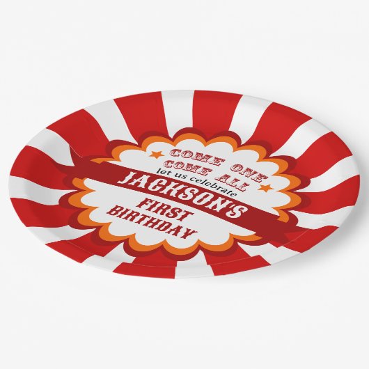 カーニバル回路フェスティバル子供の誕生日パーティー ペーパープレート (アングル)