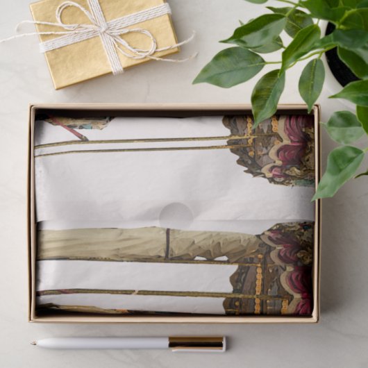 カーニバル回転木馬イラストレーション20x30デコページ 薄葉紙 (ギフト)