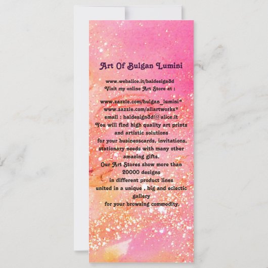 カーニバル夜 招待状 (裏面)