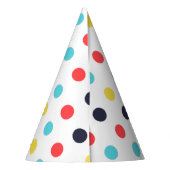 カーニバル大カラフル型水玉模様誕生日 パーティーハット (裏面)