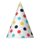カーニバル大カラフル型水玉模様誕生日 パーティーハット (左)