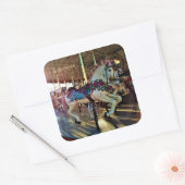 カーニバル州フェアメリーゴーラウンド回転木馬馬 スクエアシール (封筒)