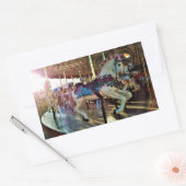 カーニバル州フェアメリーゴーラウンド回転木馬馬 長方形シール (封筒)